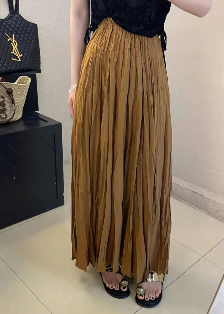 Stylish Mulberry Wrinkled Elastic Waist Cotton Skirt Spring - Image 3