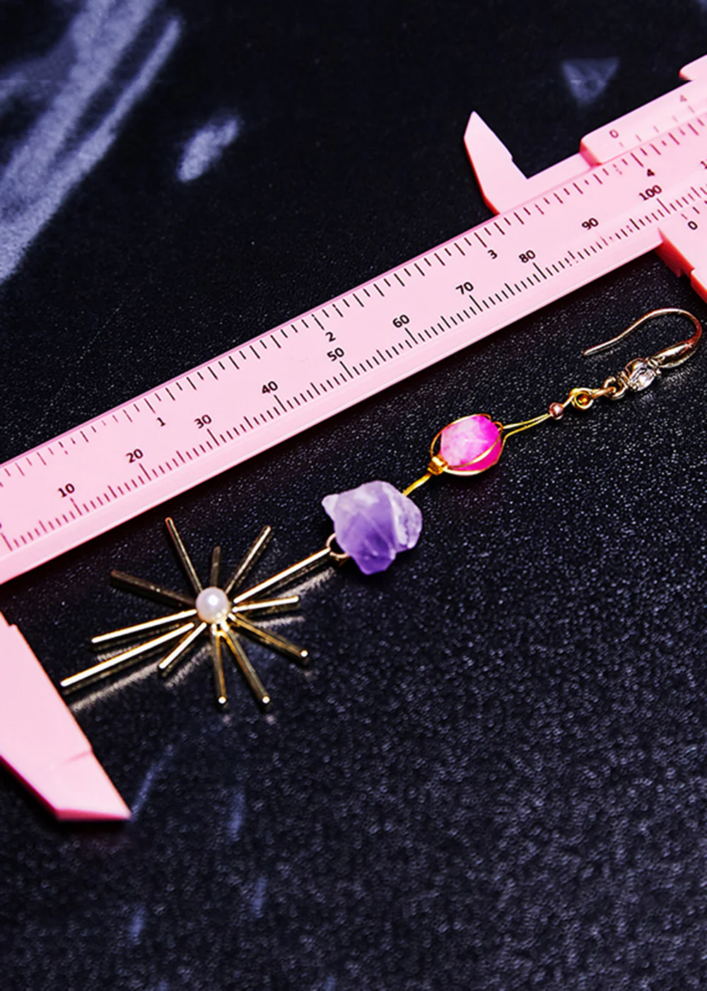 Stylish Multicolour Jade Fireworks Design Tassels Drop Earrings - Image 5