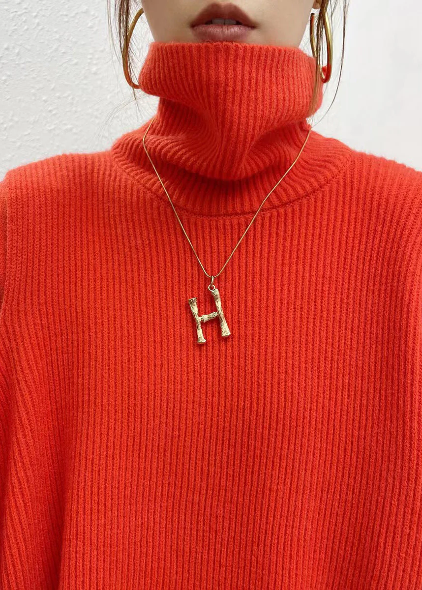 Stylish Red Hign Neck Asymmetrical Design Knit Two Pieces Set Dress Fall - Image 4