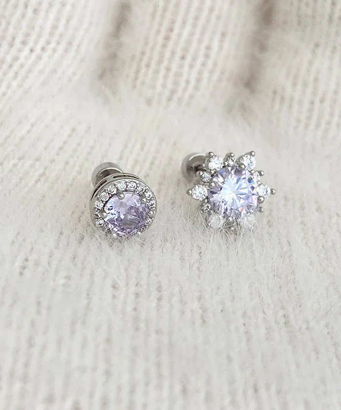 Stylish Titanium Steel Zircon Earrings - Image 2