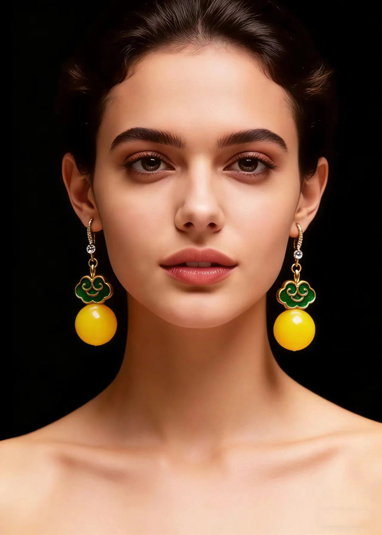 Stylish Yellow Beeswax 925 Silver Drop Earring - Image 3
