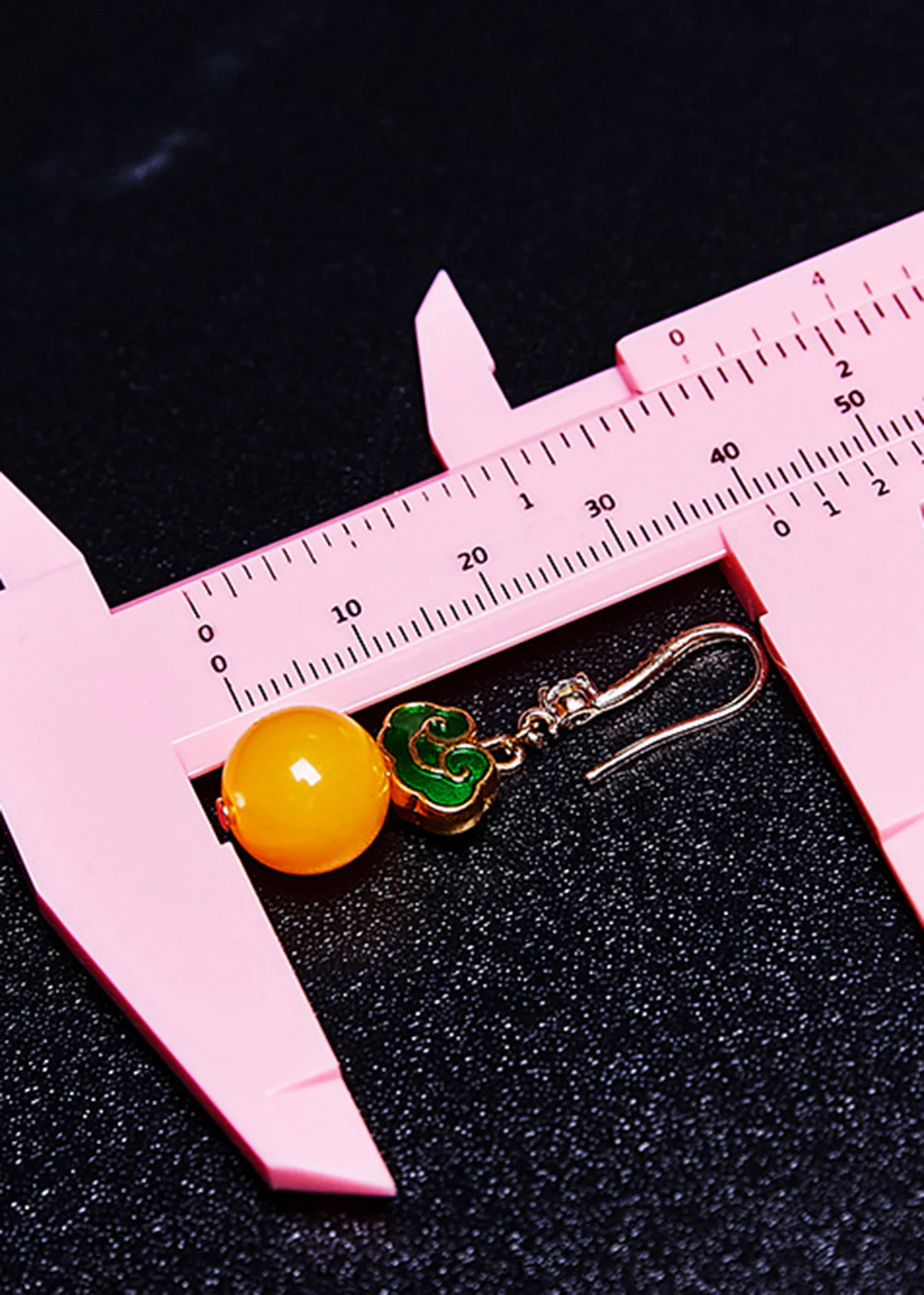 Stylish Yellow Beeswax 925 Silver Drop Earring - Image 5