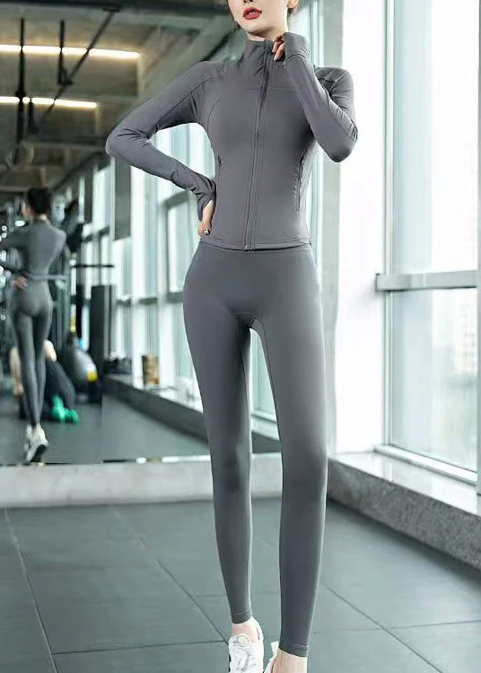 Stylish Yellow Butt Scrunch Sports Top And Leggings Set Suit - Image 5