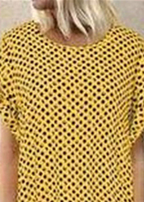 Summer Blue plaid Print Short Sleeve Plus Size Dress - Image 5
