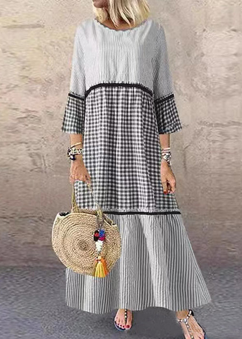 Summer Green flowers Print Short Sleeve Plus Size Dress - Image 2