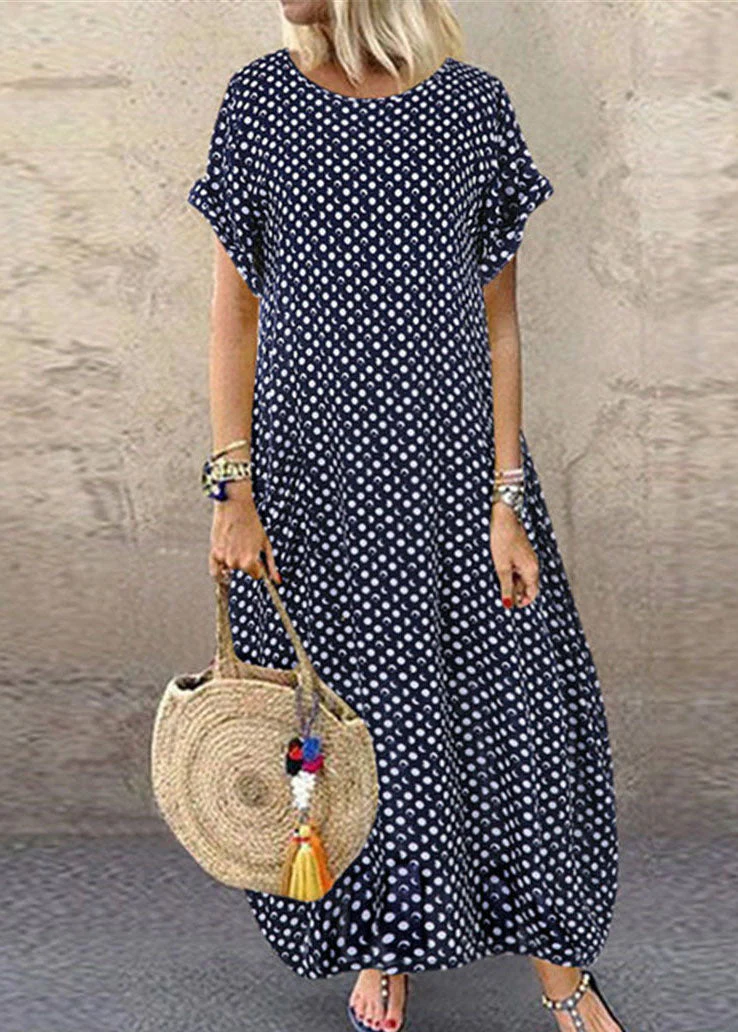 Summer Orange geometry Print Short Sleeve Plus Size Dress - Image 5