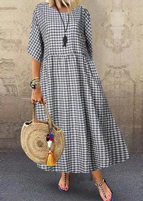 Summer Orange geometry Print Short Sleeve Plus Size Dress - Image 8