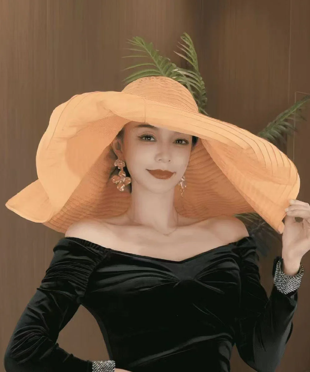 Summer Rose Big Hat Eaves Folding Beach Vacation Sun Hat - Image 4