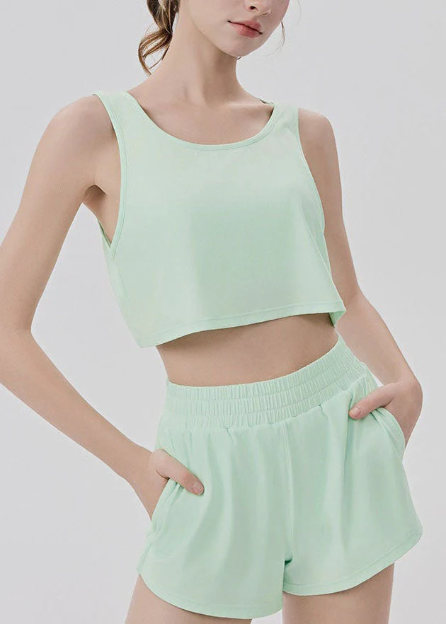 Summer Rose Sports Three Piece Tank Shorts Breathability - Image 2