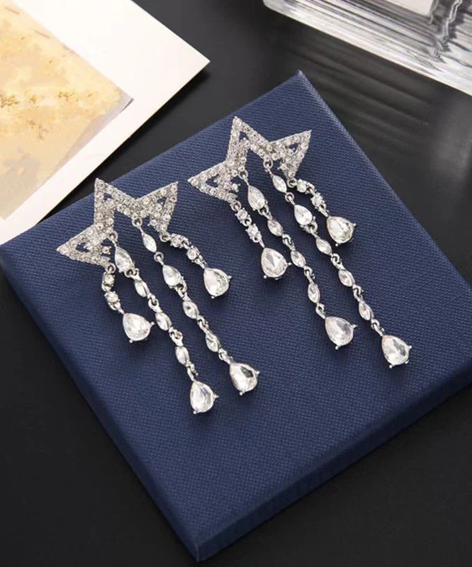 Tassel Earrings Women's Meteor Zircon Long Exaggerated - Image 4