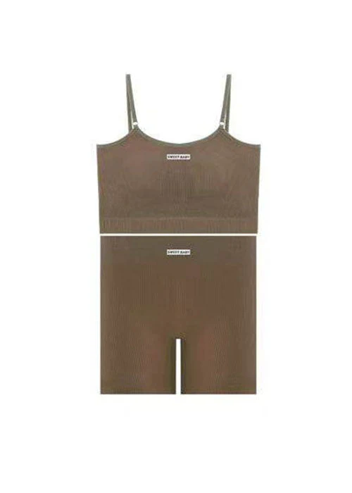 Trendy Sexy Rose Sports Bra Tank Top Shorts Set - Image 5