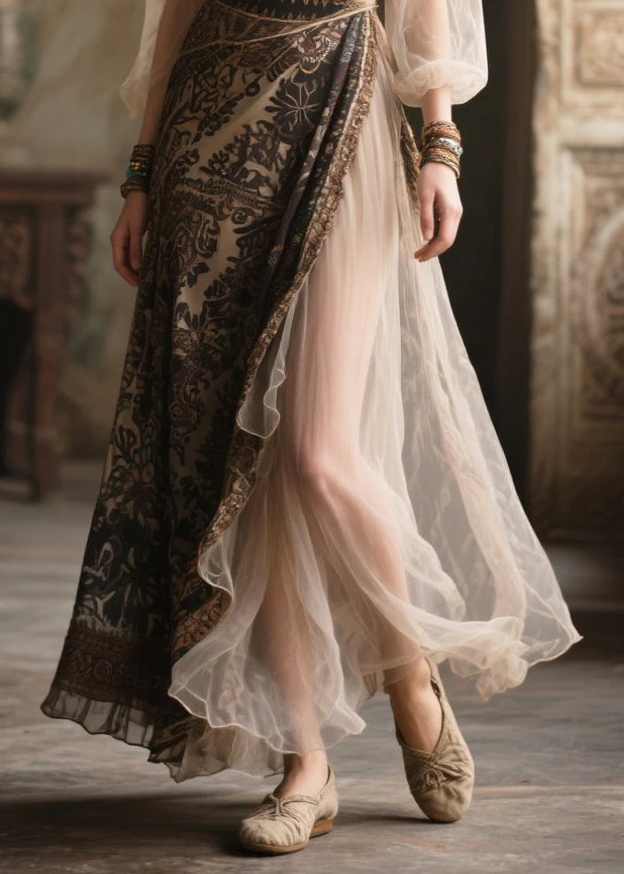 Unique Black Asymmetrical Patchwork Chiffon Tunic Dresses Summer - Image 4