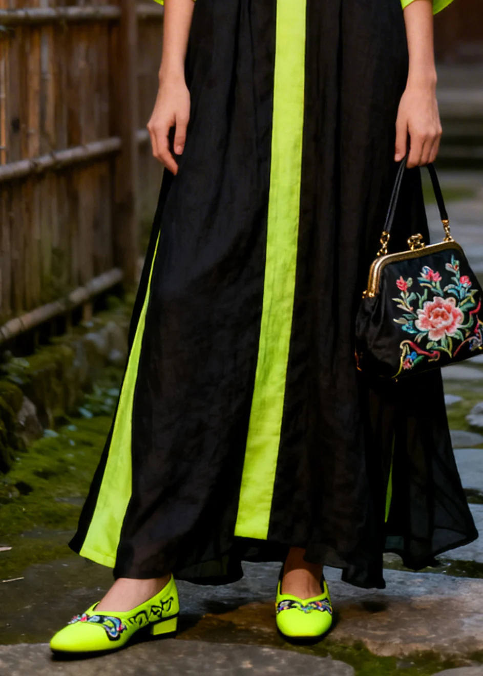 Unique Black Oversized Patchwork Cotton Maxi Dress Summer - Image 4