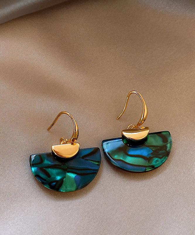 Unique Blue Copper Aalloy Sector Drop Earrings - Image 5