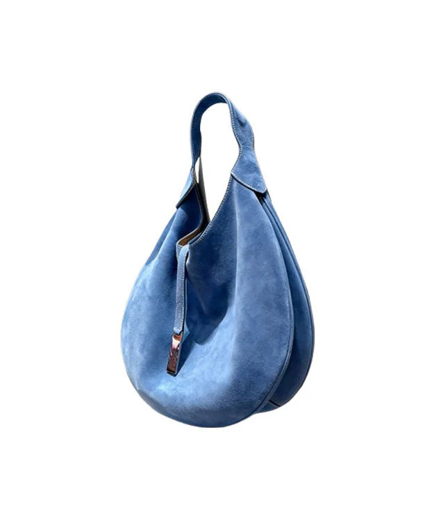 Unique Blue Large Capacity Suede Shoulder Bag - Image 5