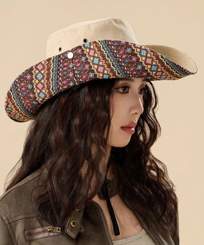 Unique Boho Khaki Outdoor Drawstring Bucket Hat - Image 5
