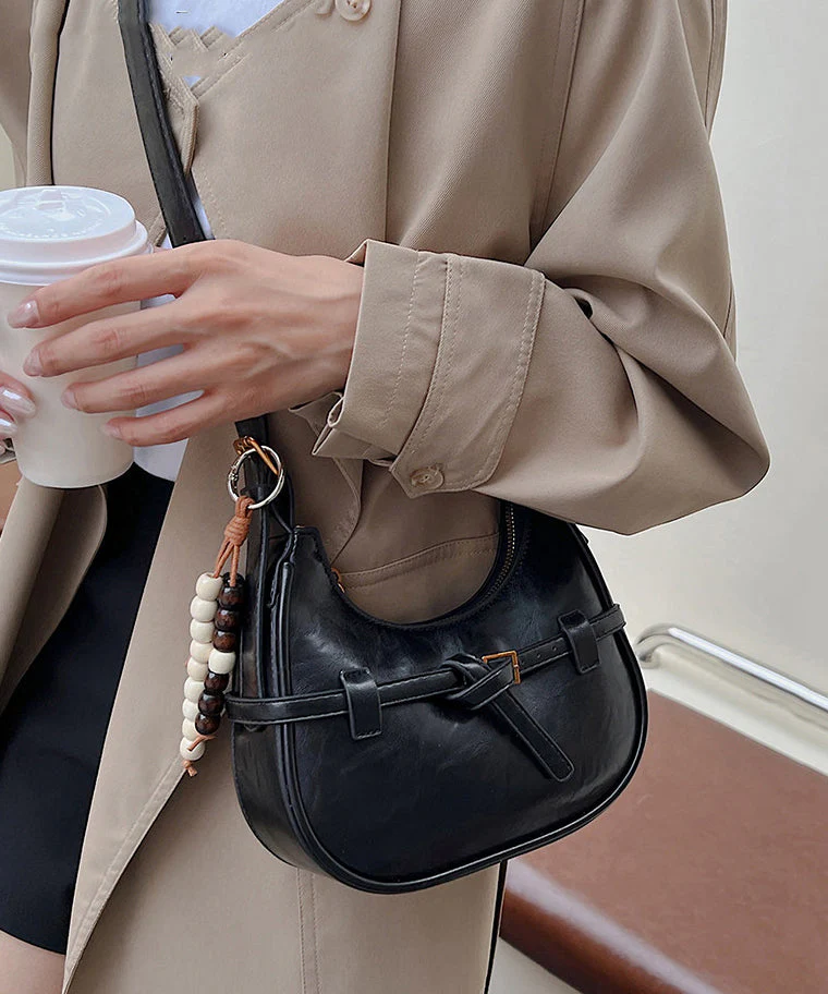 Unique Brown Tasseled Solid Durable Faux Leather Saddle Bag - Image 3