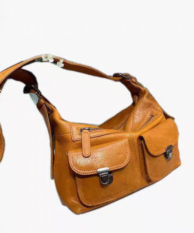 Unique Brown Versatile Calf Leather Message Bag - Image 5