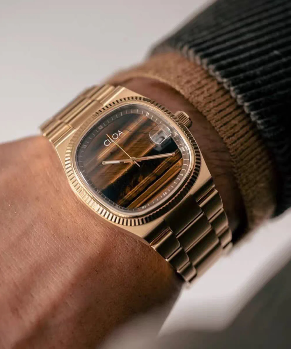 Unique Coffee Stainless Steel Mechanical Men Watches