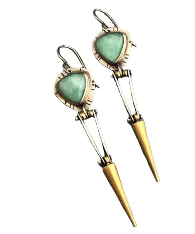 Unique Colorblock Alloy Jade Awl Drop Earrings - Image 5