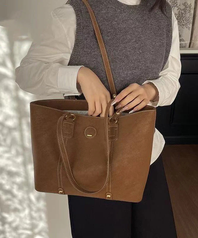 Unique Grey Solid Durable Large Capacity Faux Leather Shoulder Bags - Image 4