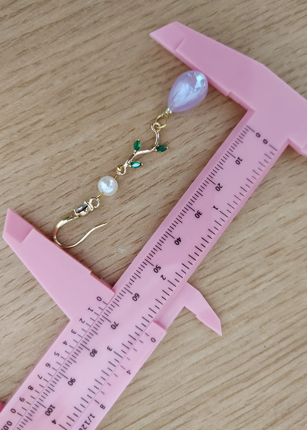 Unique Lavender Droplet Shape Crystal Zircon Drop Earrings - Image 5