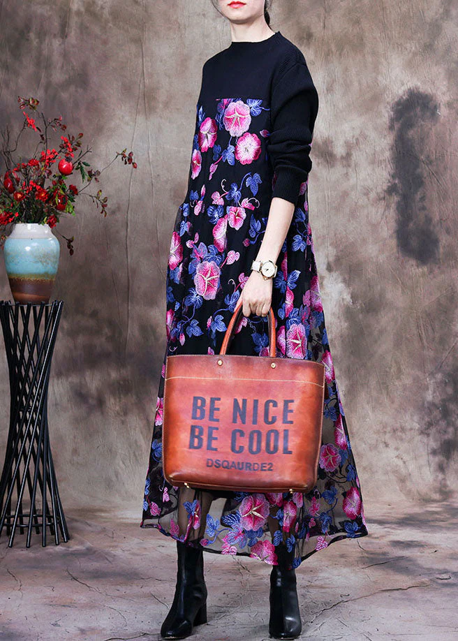 Unique Pink Embroideried Patchwork Lace Long Dress Spring - Image 2