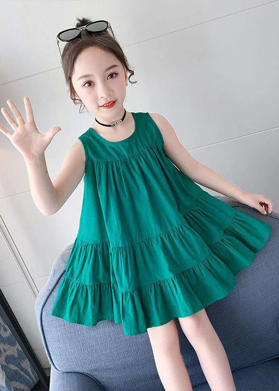 Unique Rose Ruffled Patchwork Cotton Kids Girls Dress Summer - Image 2