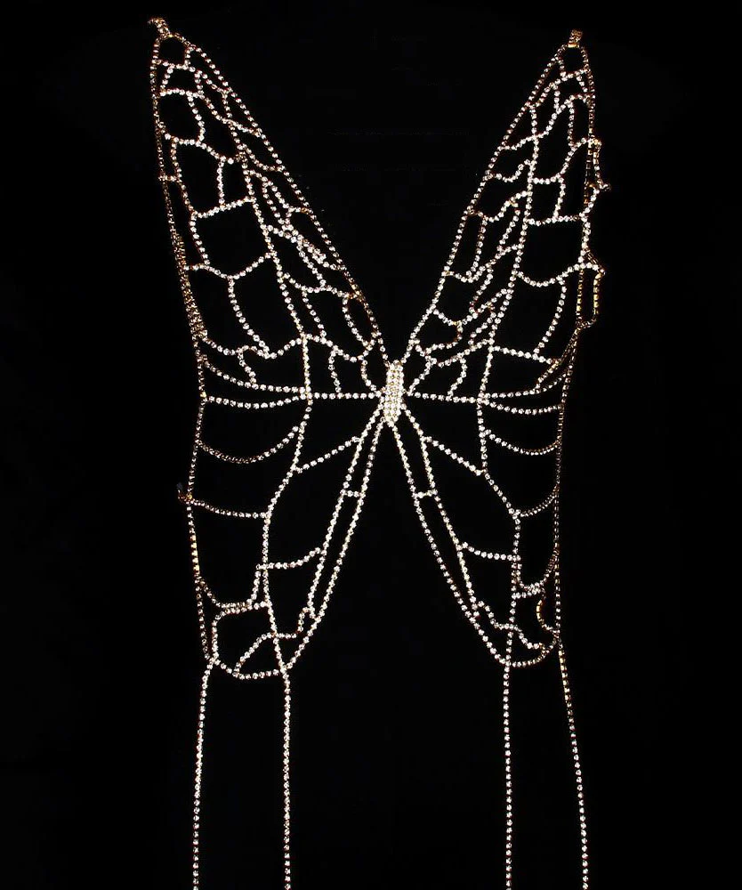 Unique Silk Copper Overgild Zircon Hollow Out Butterfly Body Chain - Image 5