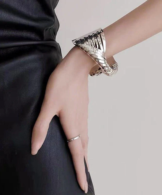 Unique Silk Stainless Steel Cross Wrap Around Cuff
