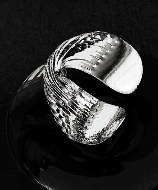 Unique Silk Stainless Steel Cross Wrap Around Cuff - Image 4