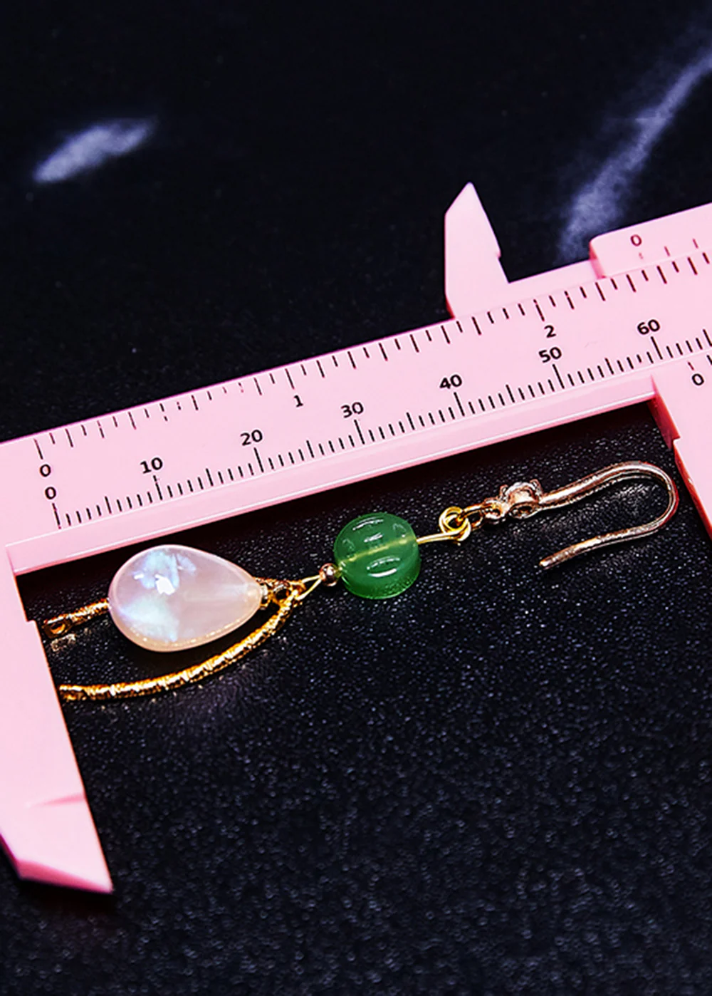 Unique White Pearl Water Droplet Fine Jade Drop Earrings - Image 5
