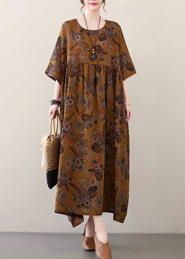 Unique Yellow O-Neck Patchwork Party Maxi Dress Summer - Image 2