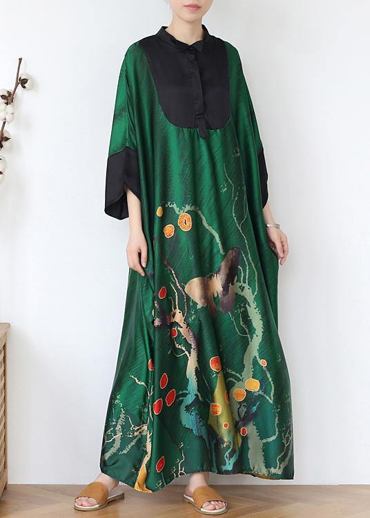 Vintage Chocolate Print Chiffon Patchwork Summer Dress - Image 2