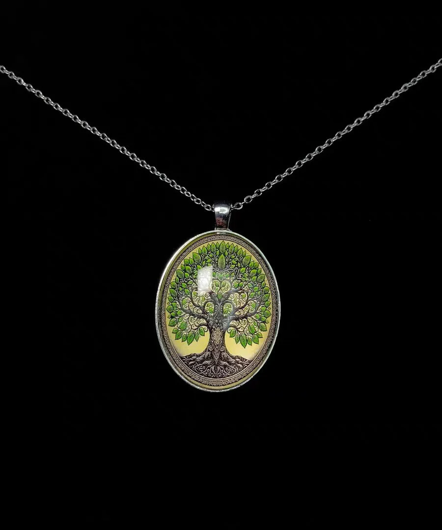 Vintage Ellipse Tree Of Life Alloy Lariat Necklace - Image 2