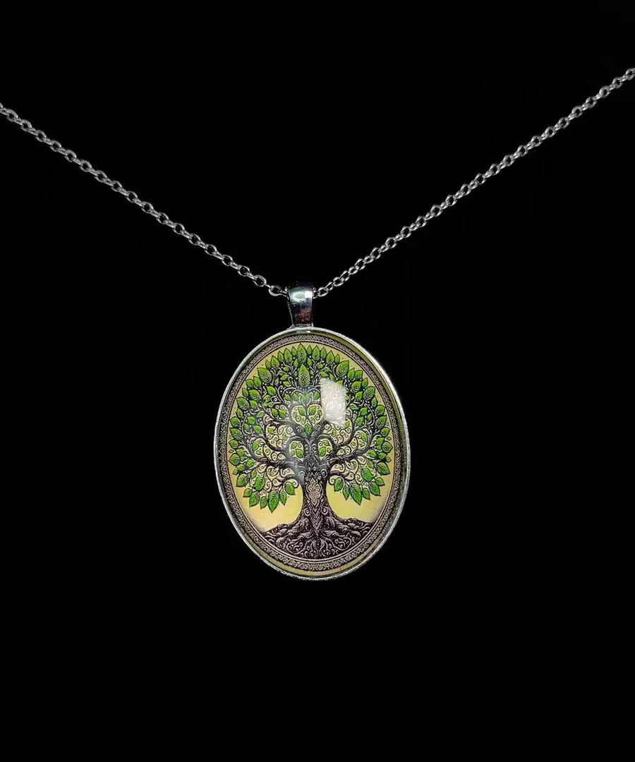 Vintage Ellipse Tree Of Life Alloy Lariat Necklace - Image 4