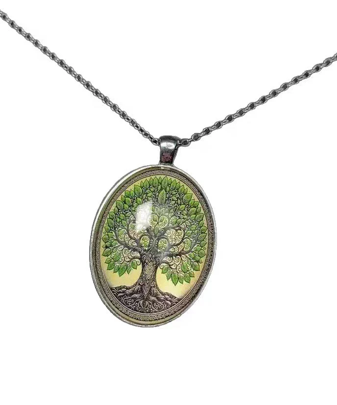 Vintage Ellipse Tree Of Life Alloy Lariat Necklace - Image 5