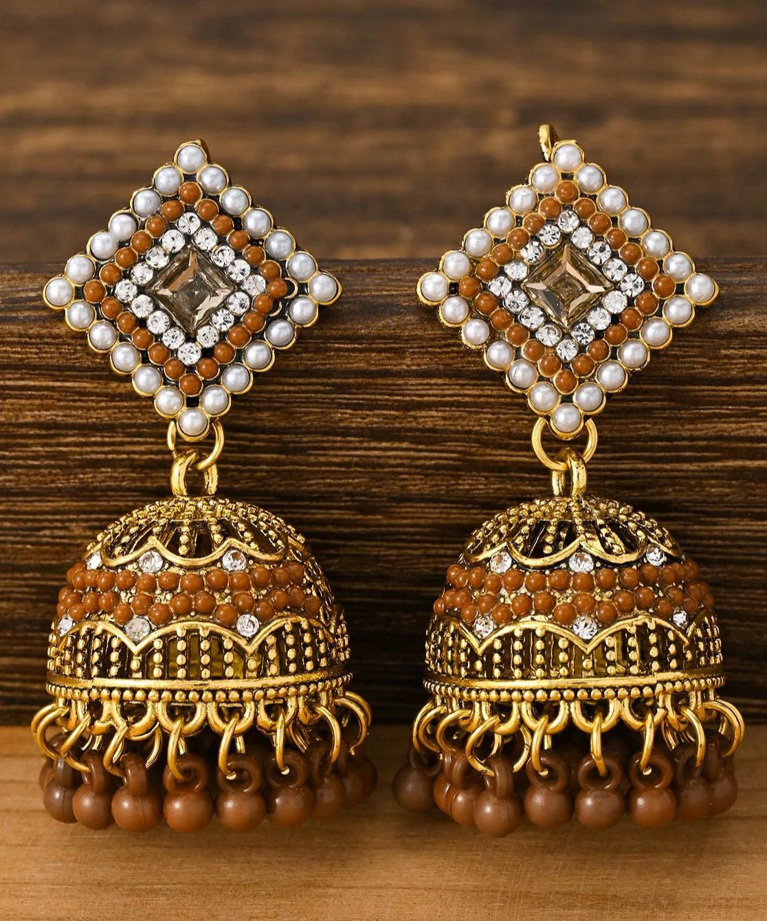 Vintage Rainbow Alloy Zircon Tassel Drop Earrings - Image 3