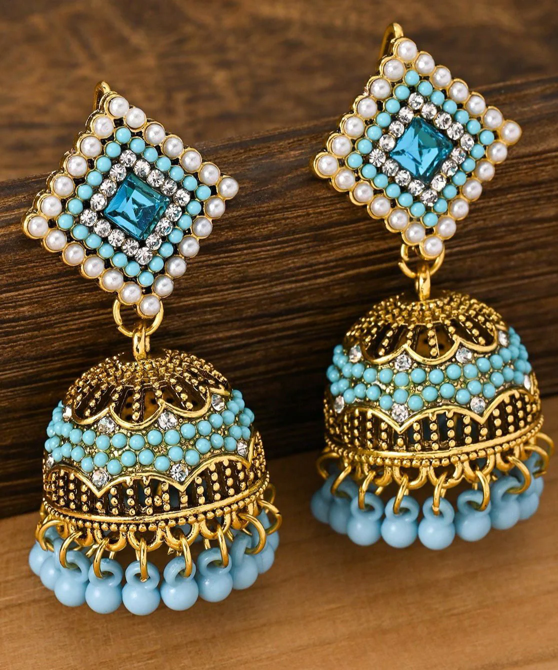 Vintage Rainbow Alloy Zircon Tassel Drop Earrings - Image 4
