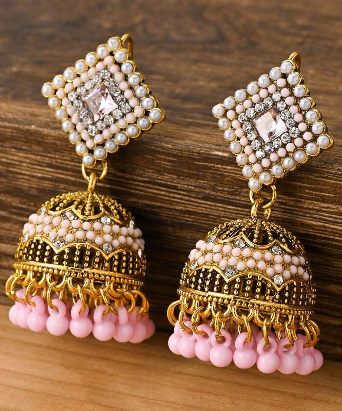 Vintage Rainbow Alloy Zircon Tassel Drop Earrings - Image 5