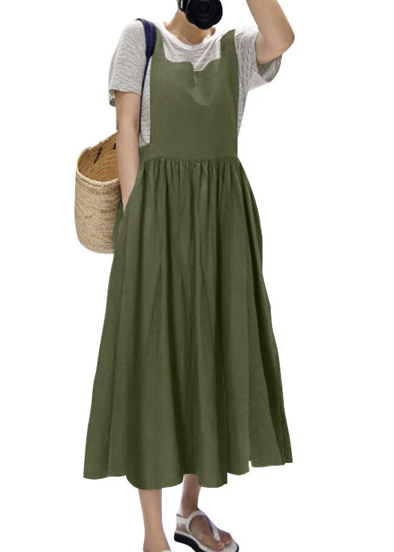 Vintage Red Slash Neck Patchwork Wrinkled Long Slip Dress Summer - Image 4