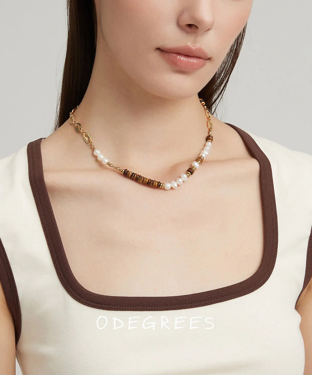 Vintage Tiger's Eye With Fine Pearl Gratuated Bead Necklace - Image 2
