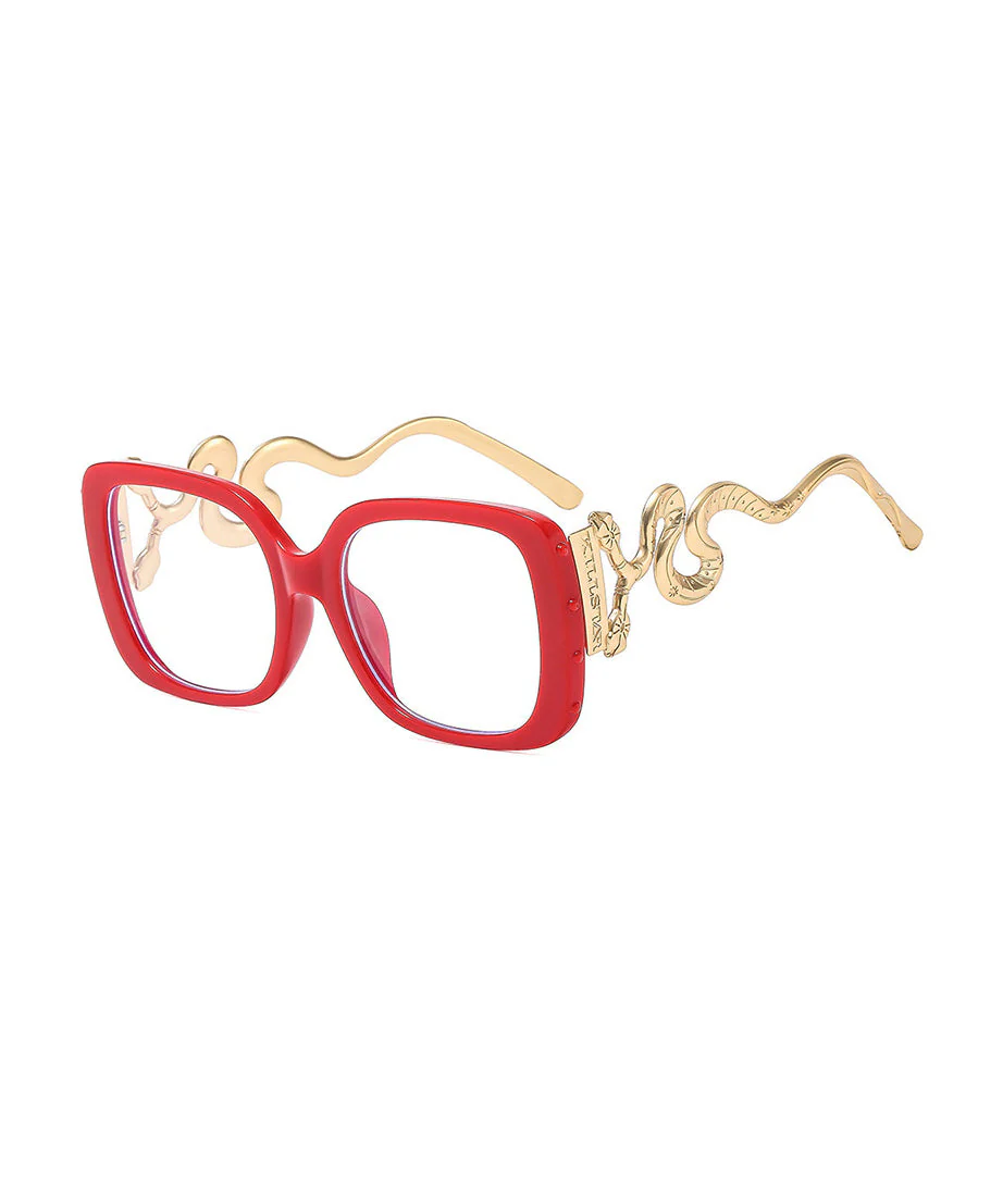 Vogue Black Square Snake Eyeframe Flat Mirror - Image 4