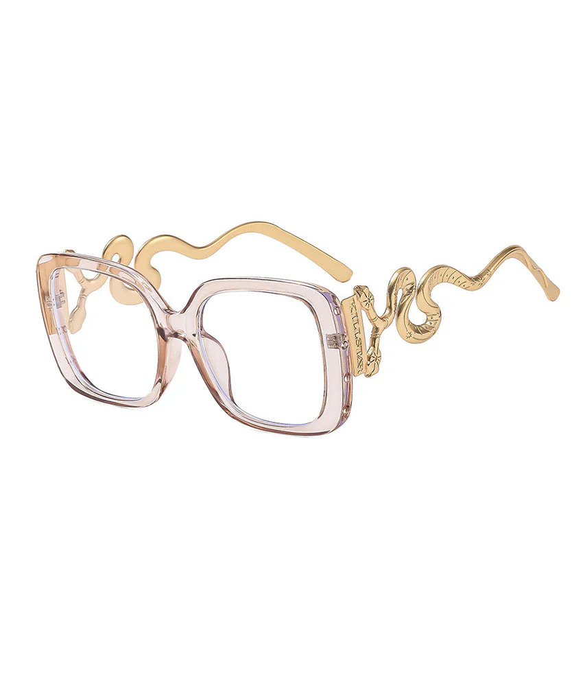 Vogue Black Square Snake Eyeframe Flat Mirror - Image 5