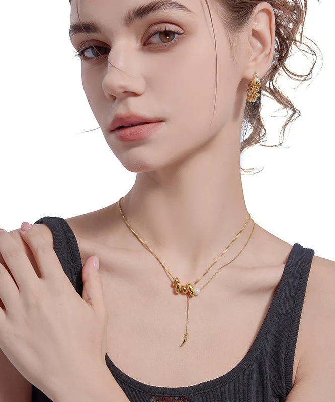 Vogue Gold Copper Overgild Pearl Pendant Necklace - Image 2