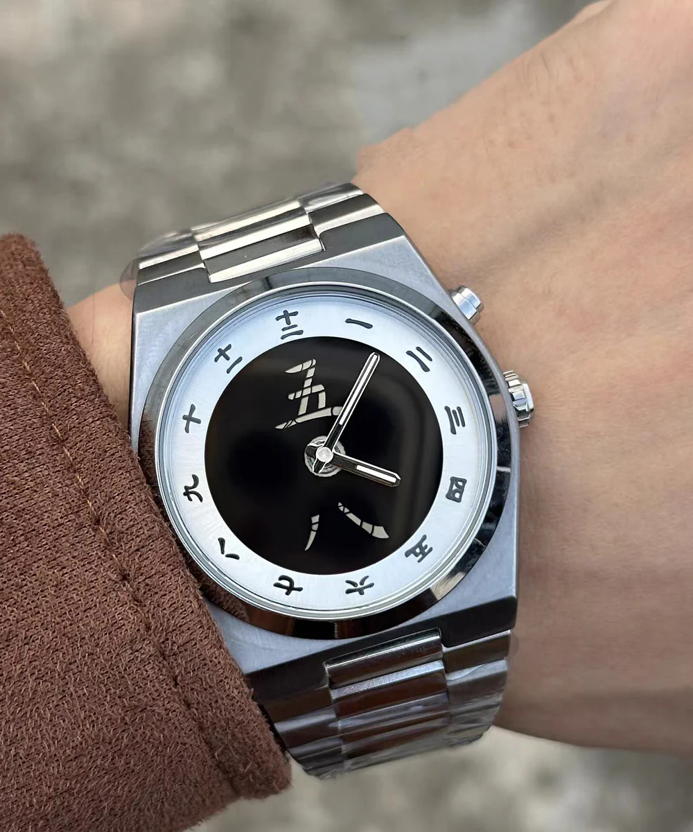 Vogue Red Stainless Steel Alloy Chinese Character Jumping Machinery Watches - Image 2