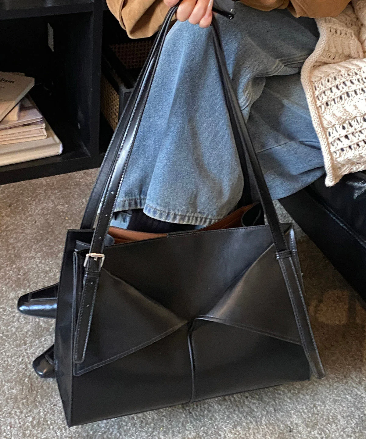 Women Coffee Large Capacity Faux Leather Shoulder Bag - Image 3