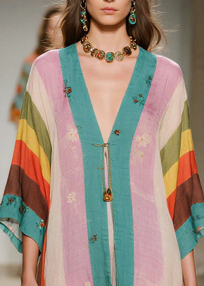Women Colorblock Oversized Print Cotton Vacation Dresses Summer - Image 2