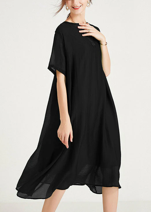 Women Green V Neck Plus Size Cotton Dresses Summer - Image 3