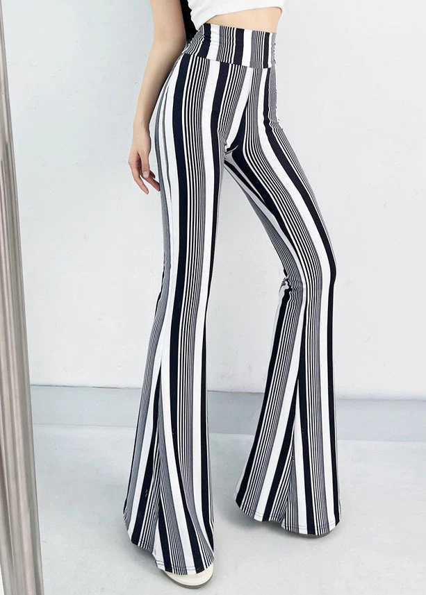 Women High Waist Striped Flare Bottoms Fall - Image 2